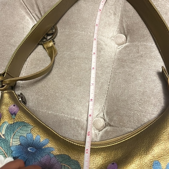 Anuschka hand painted leather golden hobo style shoulder bag - Picture 10 of 16